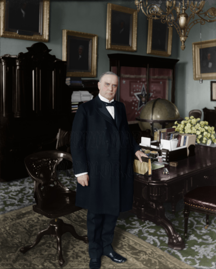 President William McKinley, colorized by the  owner and editor of civilwartalk.com.