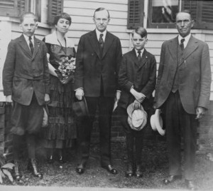 John Coolidge, far right, with his son Calvin, daughter-in-law Grace and grandsons John and Cal, before the presidency.