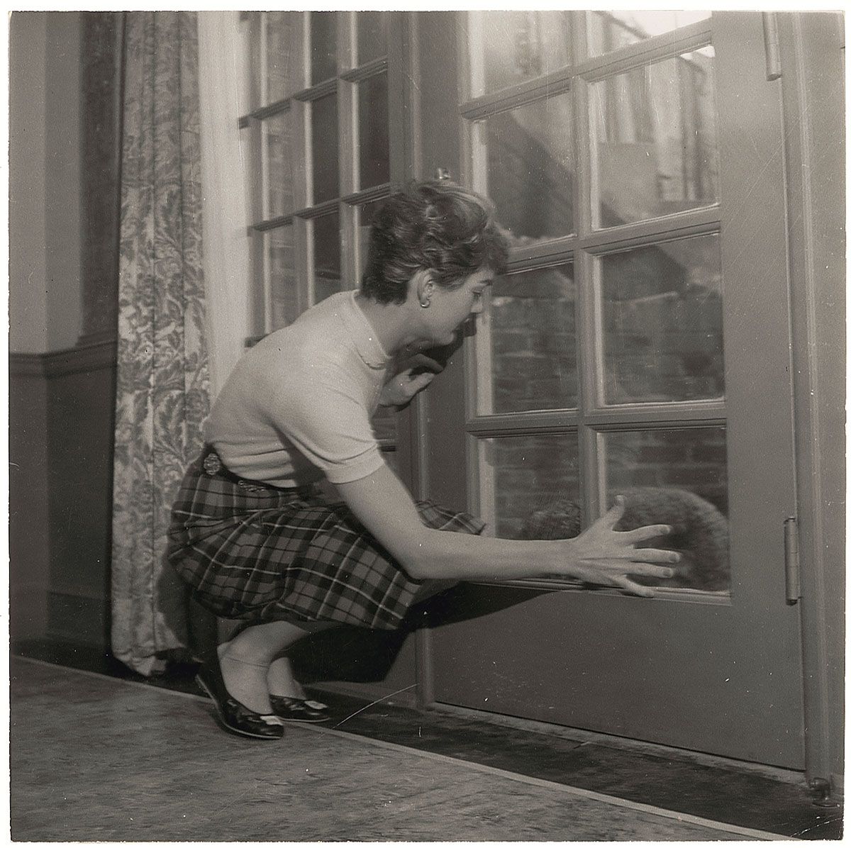 Checking on Gaullie outside.