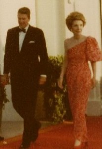My photo of Ronald and Nancy Reagan on the North Portico to welcome the Australian Prime Minister for a state dinner they were hosting in his honor.