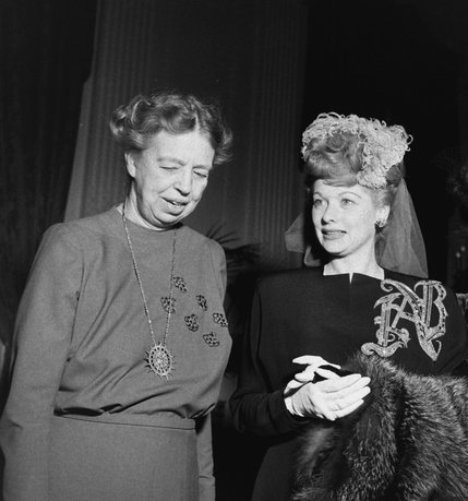 Eleanor Roosevelt and Lucille Ball, January 1944