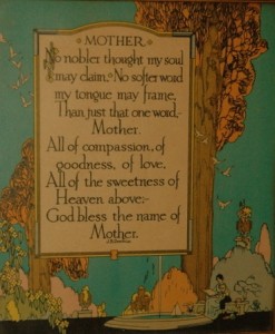 Typical Mother's Day plaque sold during of the Twenties.