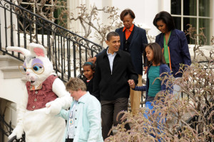 The Obama family makes their second appearance at a White House Easter Egg Roll, 2010.
