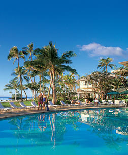 The pool at the famous Kahala Resort - where Don Ho pushed Jackie in.