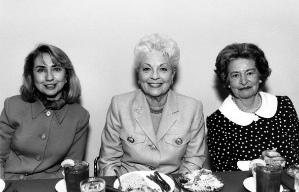 At the LBJ LIbrary to deliver a lecture in the spring of 1993, Hillary Clinton with Texas Governor Ann Richards and Lady Bird Johnson. At the LBJ LIbrary to deliver a lecture in the spring of 1993, Hillary Clinton with Texas Governor Ann Richards and Lady Bird Johnson.