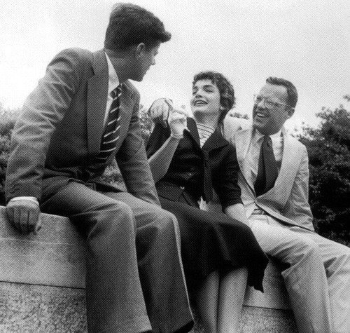 The Kennedys pose with Jack's lifelong friend and confidante Lem Billings.