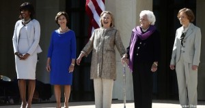 Michelle Obama, Laura Bush and Hillary Clinton (left) are among the rare two-term First Ladies. (AP)