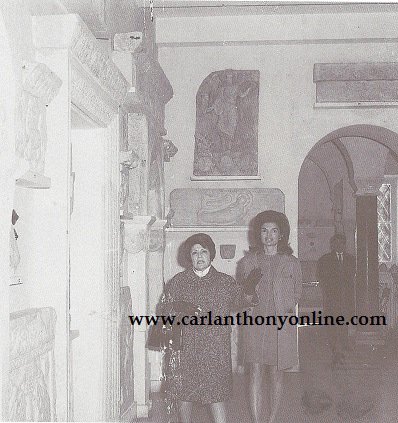 Jackie Onassis touring a museum of ruin remnants in Athens.