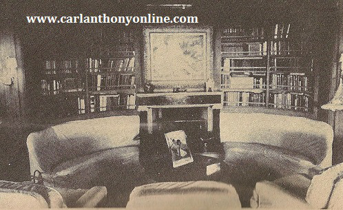 The library with a picture of the Kennedy children on the table.