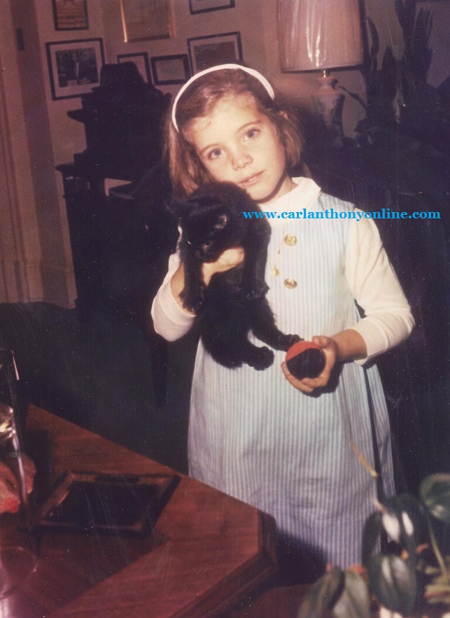Caroline Kennedy with Tom Kitten outside her father's office.