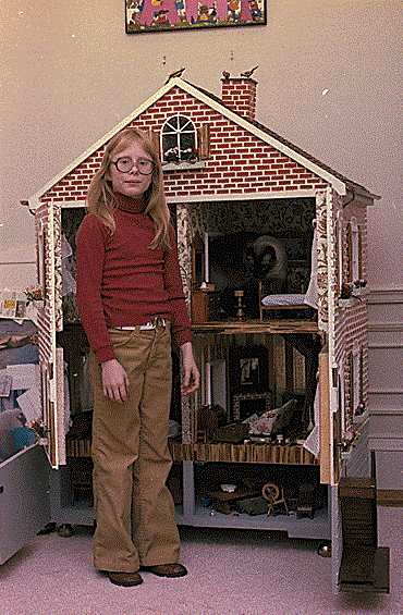 Misty in her dollhouse room, in Amy's White House room.