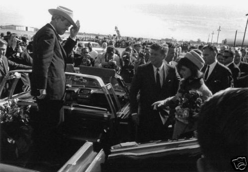 The Kennedys welcomed into the car at Dallas by Connally.
