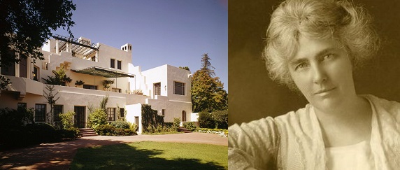 Lou Hoover and the creative home she designed in Palo Alto, California.