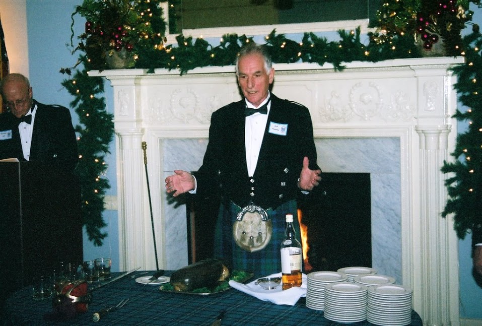 Presiding over the haggis at the St. Andrew's Society of South Carolina annual event in 2007.