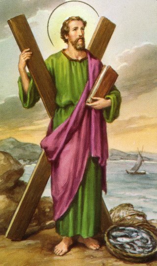 Saint Andrew with his x-cross.