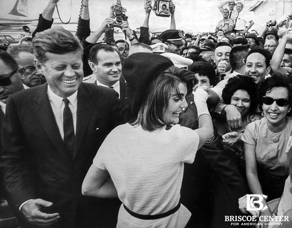 Greeting well-wishers in San Antonio.