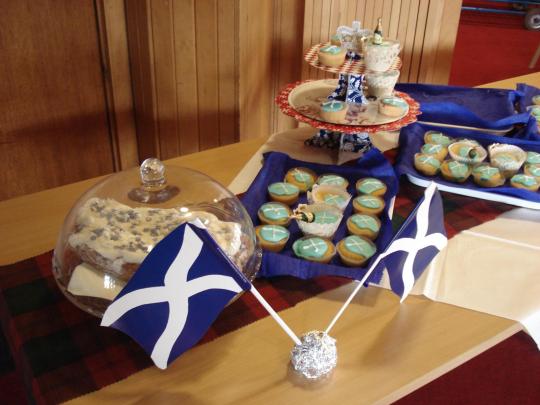 Scottish oat desserts served after one St. Andrew's Day Dinner.