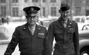 John Eisenhower followed his famous father, General Eisenhower, into a military career.