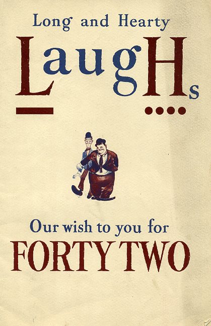 Laurel and Hardy also sent out a joint card. (waxapple.com) Laurel and Hardy also sent out a joint card. (waxapple.com)