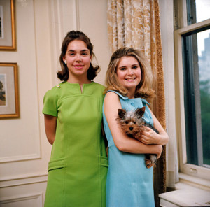 Pat Nixon's daughters Julie and Tricia both appeared at separate White House Easter Egg Roll festivities, but the First Lady...nor any of the family dogs did.