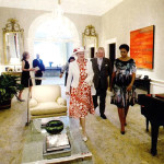Michelle Obama escorts Denmark's Queen Margrethe through the private White House family quarters, June 8, 2011. (WH)