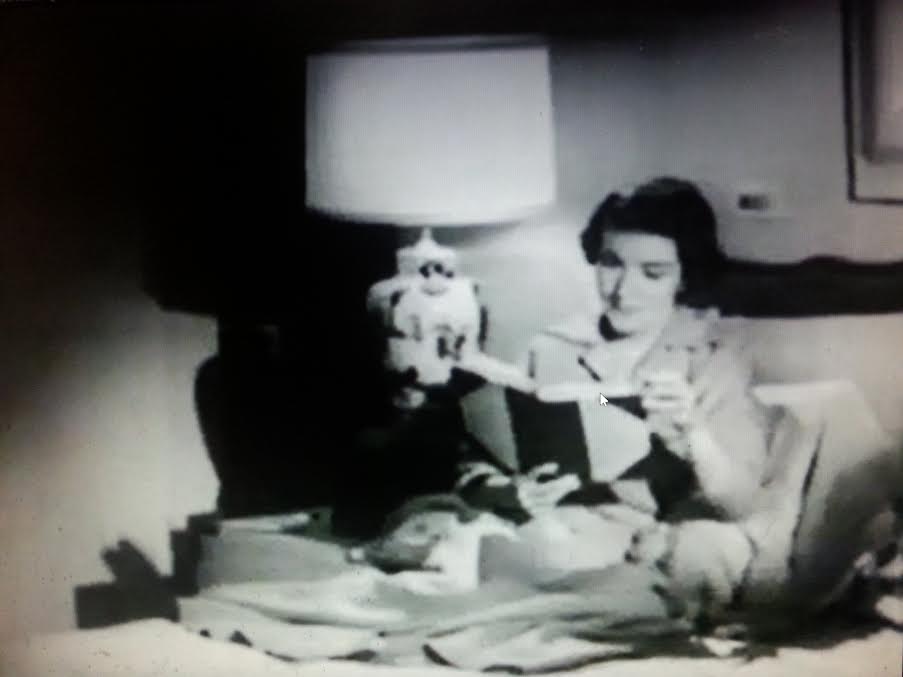 Nancy Reagan in her bedroom of the famous General Electric house where she and her family lived from the 1950s to 1980, in a screen capture from one of the GE commercials.