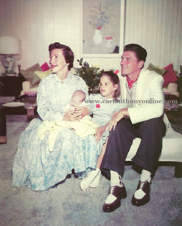 Ronald, Nancy, Patti and Ron Reagan in their Pacific Palisades home.