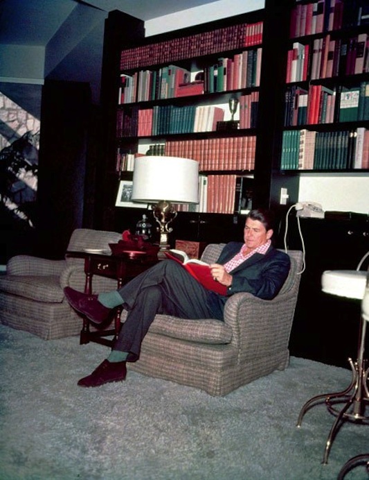 Reagan in his study at home.