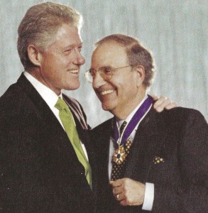 At the 1999 Clinton St. Patrick's Day White House reception, the President awarded Senator George Mitchell with the Medal of Freedom for his role in the successful Northern Irish peace accord.