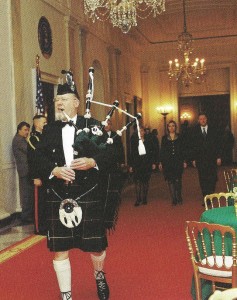 Bagpiper Richard Blair led the President and Mrs. Clinton into their 1998 St. Patrick's Day reception. 001