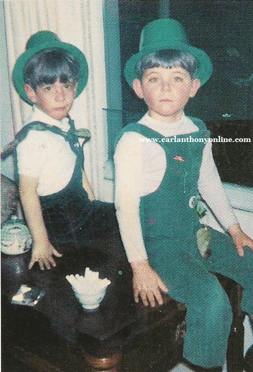John Kennedy, Jr. with his cousin William Smith on St. Patrick's Day in 1966.