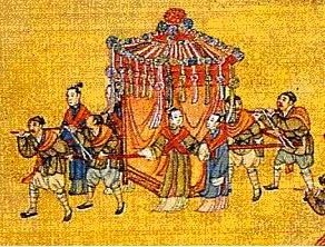 Julia Grant was carried through the streets of Shanghai in a sedan chair similar to this one, except with yellow silk.