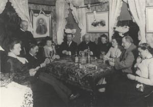 Patrick J. Kennedy playing cards with friends in Boston, second from left. He was the President's paternal grandfather.