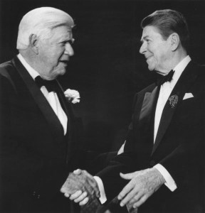 Reagan and Tip O'Neill shake on St. Patrick's Day.