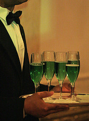 White House green champagne for St. Patrick's Day during the Obama years.