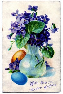 Early Easter cards often used violets.