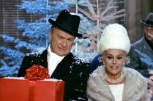 Eva Gabor chapeaued for Christmas, not Easter, in a scene from Green Acres.