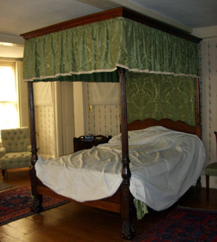 While it is the same bed previously seen which she shared with her husband (and which her son and his wife Louisa later shared apparently) this bed at the Adams National Historic Site is significant in that it was the one Abigail Adams died in.