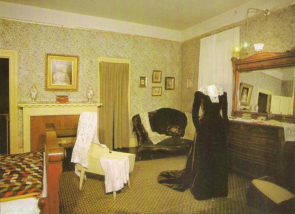 The widowed Lucretia Garfield used the bedroom in the summers she continued to spend at the family farmhouse, Lawnfield.