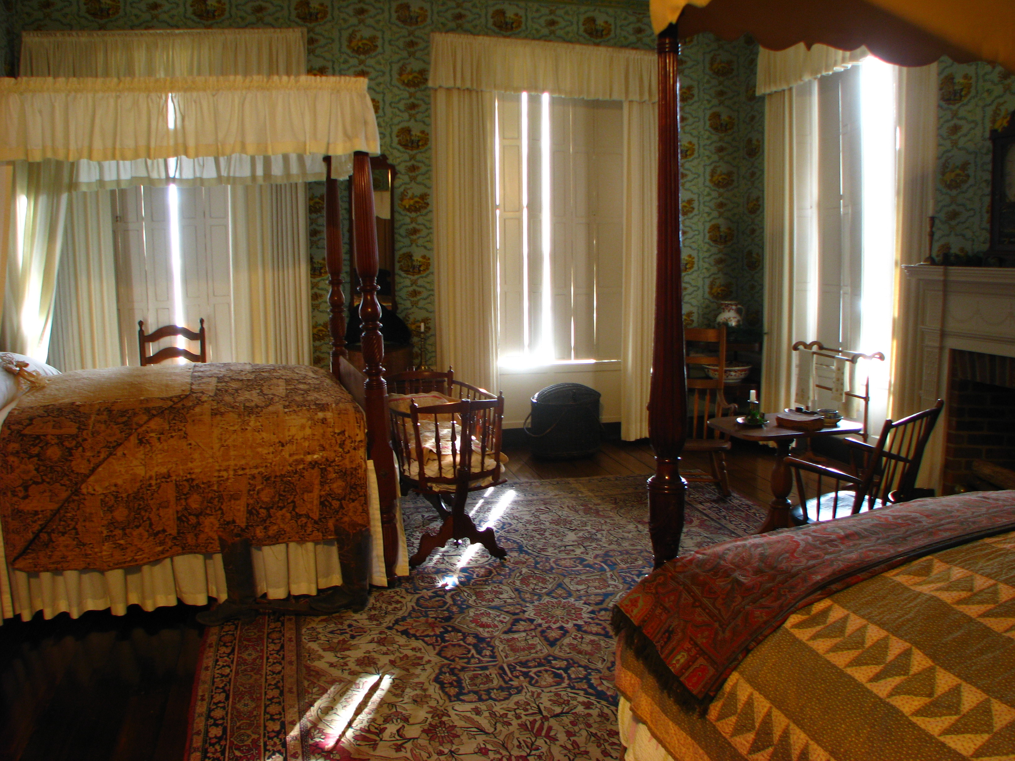 William and Anna Harrison had separate beds in the same bedroom in their, Indiana home Grouselands. William and Anna Harrison had separate beds in the same bedroom in their, Indiana home Grouselands.