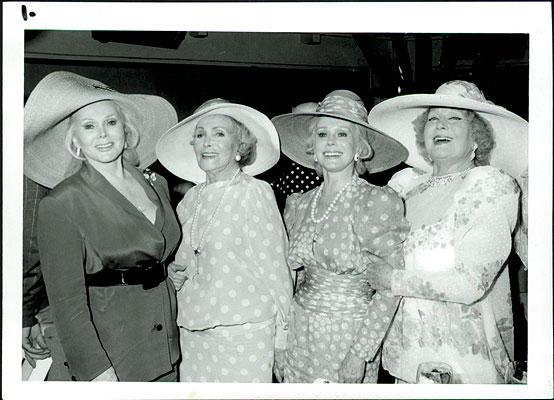 Zsa Zsa, Jolie, Eva and Magda Gabor in their Easter bonnets. (Palm Springs Life)