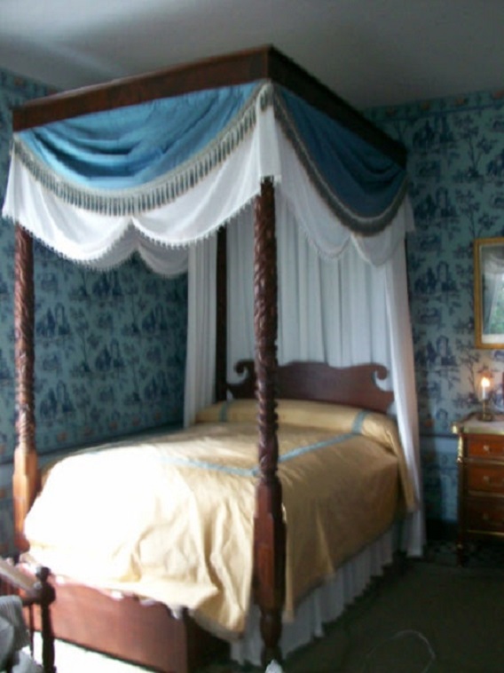 James Monroe's recently restored bedroom at his Ash Lawn estate in Virginia. James Monroe's recently restored bedroom at his Ash Lawn estate in Virginia.