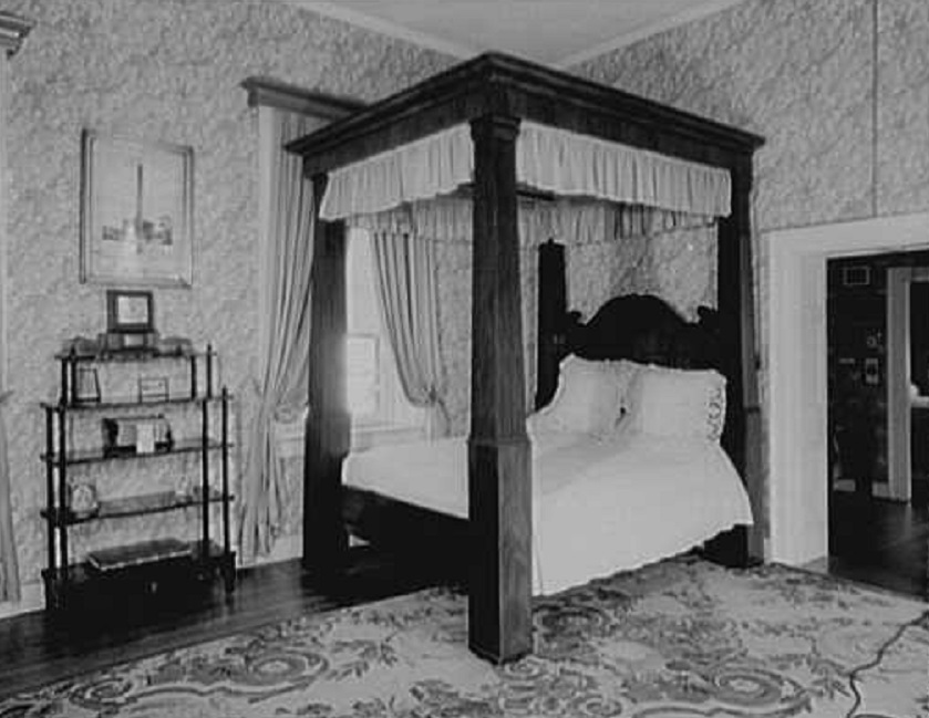 The bed used by James Polk with his wife Sarah was later used by her as a widow, now can be seen in the Polk Ancestral Home in Columbia, Tennessee.
