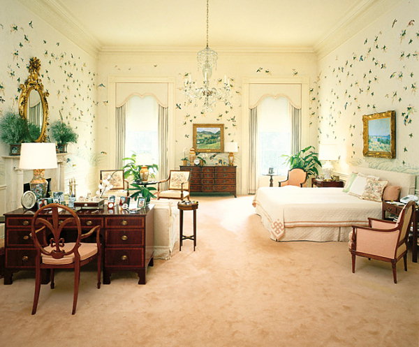 The White House bedroom of Ronald and Nancy Reagan.