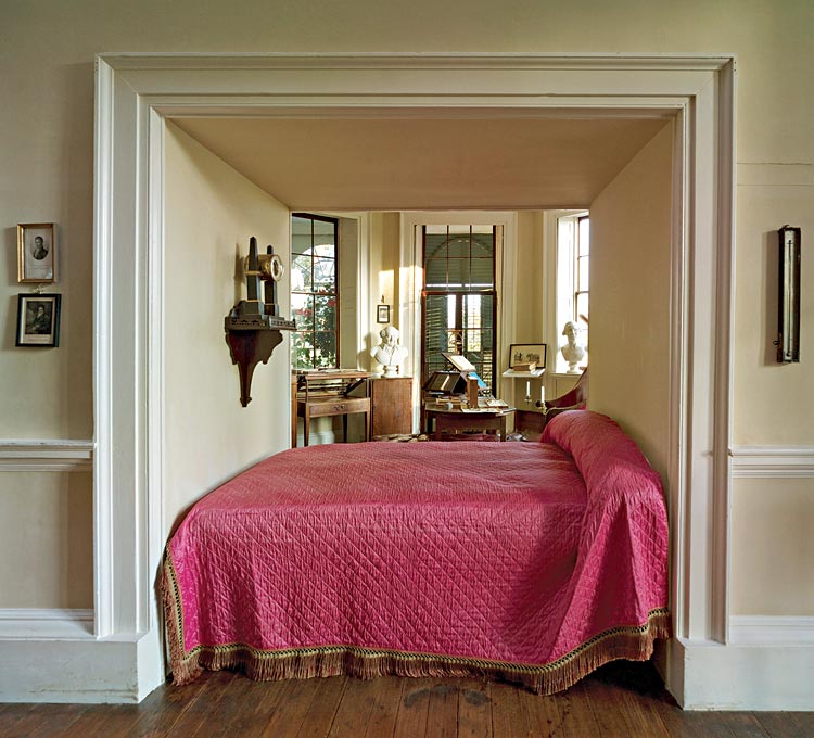 At his Virginia estate Monticello, Thomas Jefferson designed his own unique bed configuration.