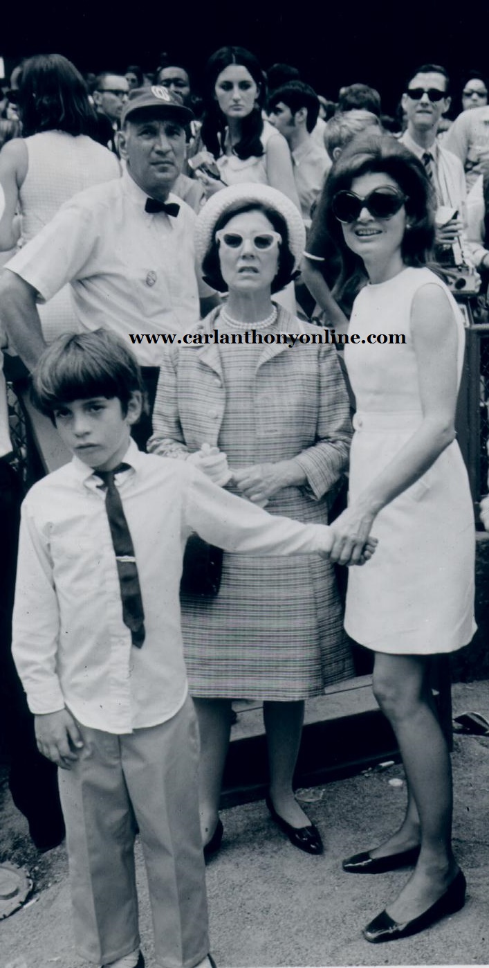 Jackie was joined by her mother as they took John to a World Series game in 1969. Jackie was joined by her mother as they took John to a World Series game in 1969.