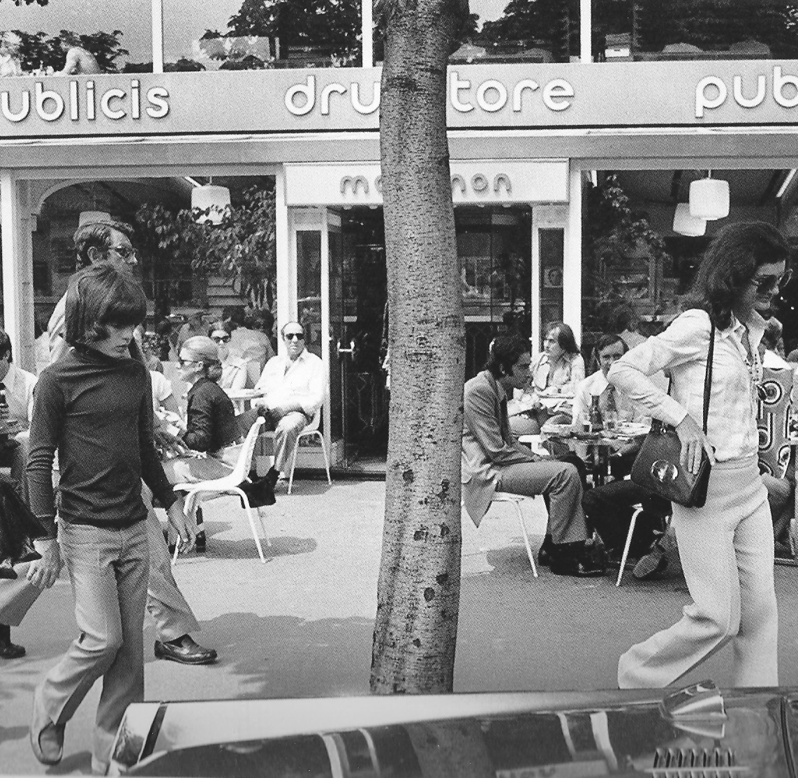 A mundane act like exiting a drug store in Paris meant that both this mother and son were the objects of curiosity, 1972. A mundane act like exiting a drug store in Paris meant that both this mother and son were the objects of curiosity, 1972.