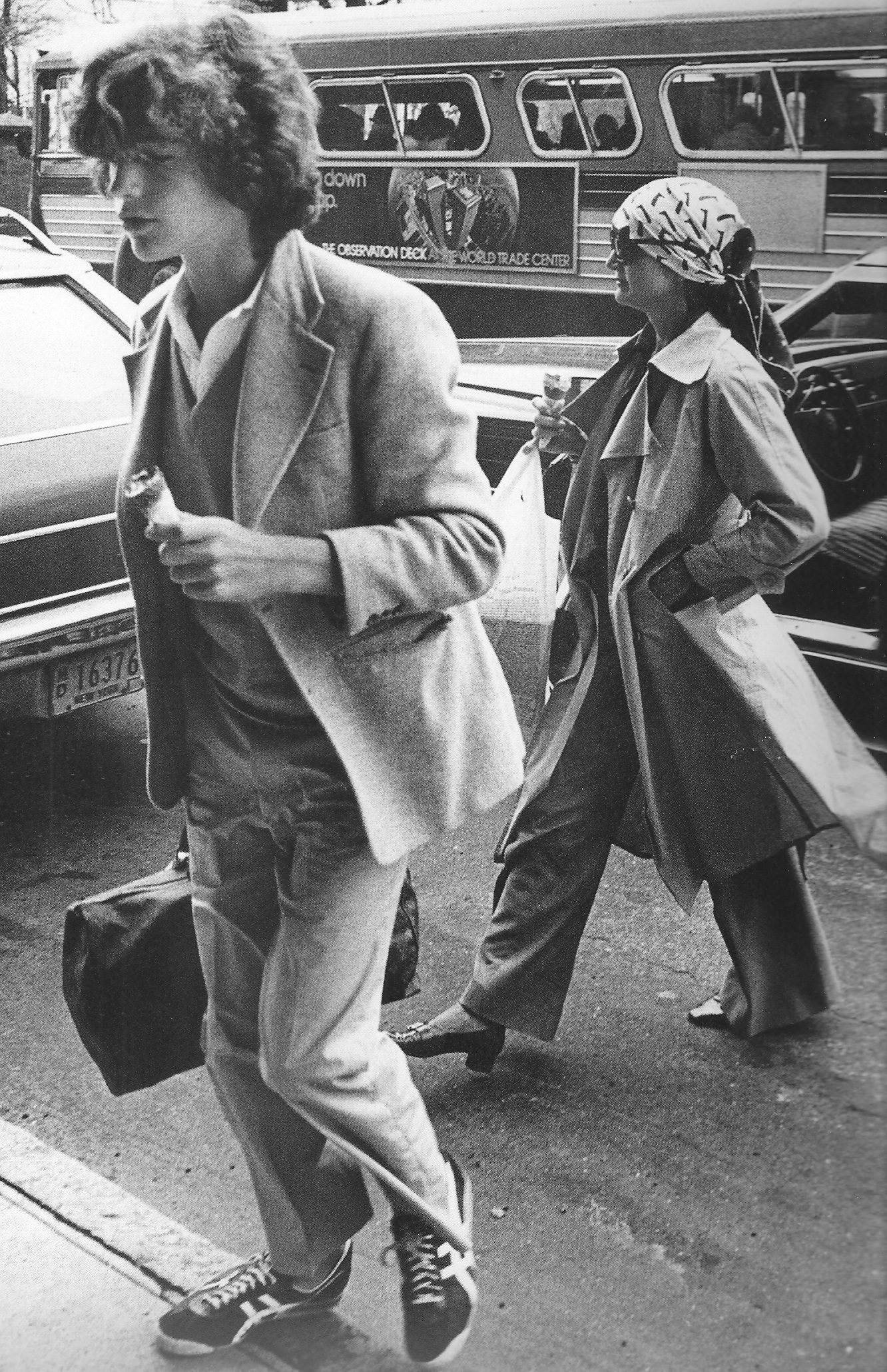 Ice cream addicts both, Jackie Onassis and John Kennedy arrive at their home after a Jamaican vacation they took together, 1976.