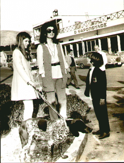 Jackie Onassis, Caroline and John Kennedy at the Athens airport, 1970. Jackie Onassis, Caroline and John Kennedy at the Athens airport, 1970.