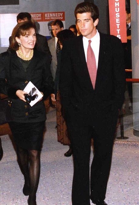 Jackie Onassis and John Kennedy at the October 1993 rededication of the JFK Library and Museum. Jackie Onassis and John Kennedy at the October 1993 rededication of the JFK Library and Museum.